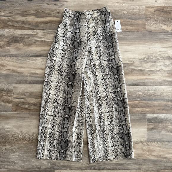 Bar III Snake Print Wide Leg Pants XS NWT High Rise Stretch Boho MSRP $59.50 - Picture 1 of 6